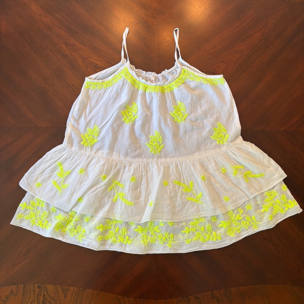 RAGA Tiered Babydoll Embroidered Top Medium Tank Cami Y2K Fairy Cottagecore